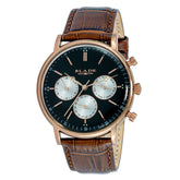 BLADE Alpha Crimson 3663G1RNO SS & Leather Strap Multifunction Men's Watch