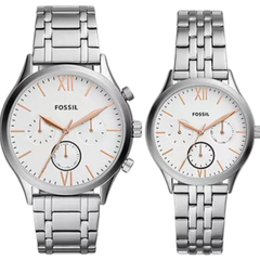 FOSSIL FENMORE MULTIFUNCTION STAINLESS STEEL WATCH GIFT SET CHRONO WATCHES COUPLE WATCHES BQ2468SET