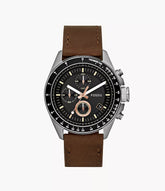 Decker Chronograph Brown Leather Watch