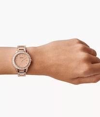 Fossil Jesse Rose Three-Hand Day-Date Gold-Tone Stainless Steel Watch ES3020