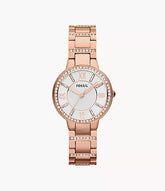 Fossil Virginia Rose-Tone Stainless Steel Watch ES3284