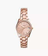 Fossil Scarlette Three-Hand Date Rose-Gold-Tone Stainless Steel Watch ES4318