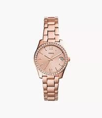 Fossil Scarlette Three-Hand Date Rose-Gold-Tone Stainless Steel Watch ES4318