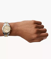 Fossil Scarlette Mini Three-Hand Date Two-Tone Stainless Steel Watch ES4949