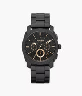 Fossil Machine Mid-Size Chronograph Black Stainless Steel Watch FS4682