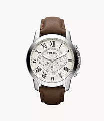Fossil Grant Chronograph Brown Leather Watch FS4735