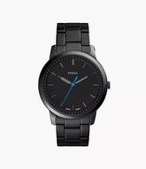 Minimalist Slim Three-Hand Black Stainless Steel Watch