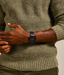 Minimalist Slim Three-Hand Black Stainless Steel Watch