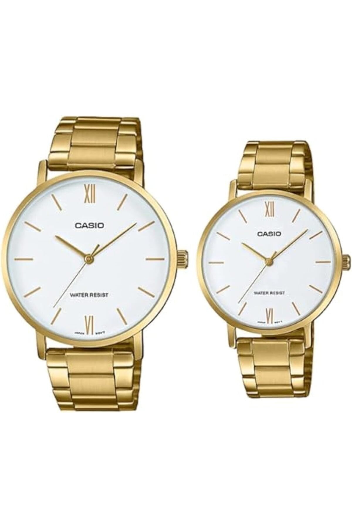 His/Hers Analog Quartz Stainless Steel Couple Watch MTP/LTP-VT01G-7BUDF