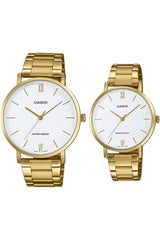 His/Hers Analog Quartz Stainless Steel Couple Watch MTP/LTP-VT01G-7BUDF