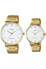 His/Hers Analog Quartz Stainless Steel Couple Watch MTP/LTP-VT01G-7BUDF