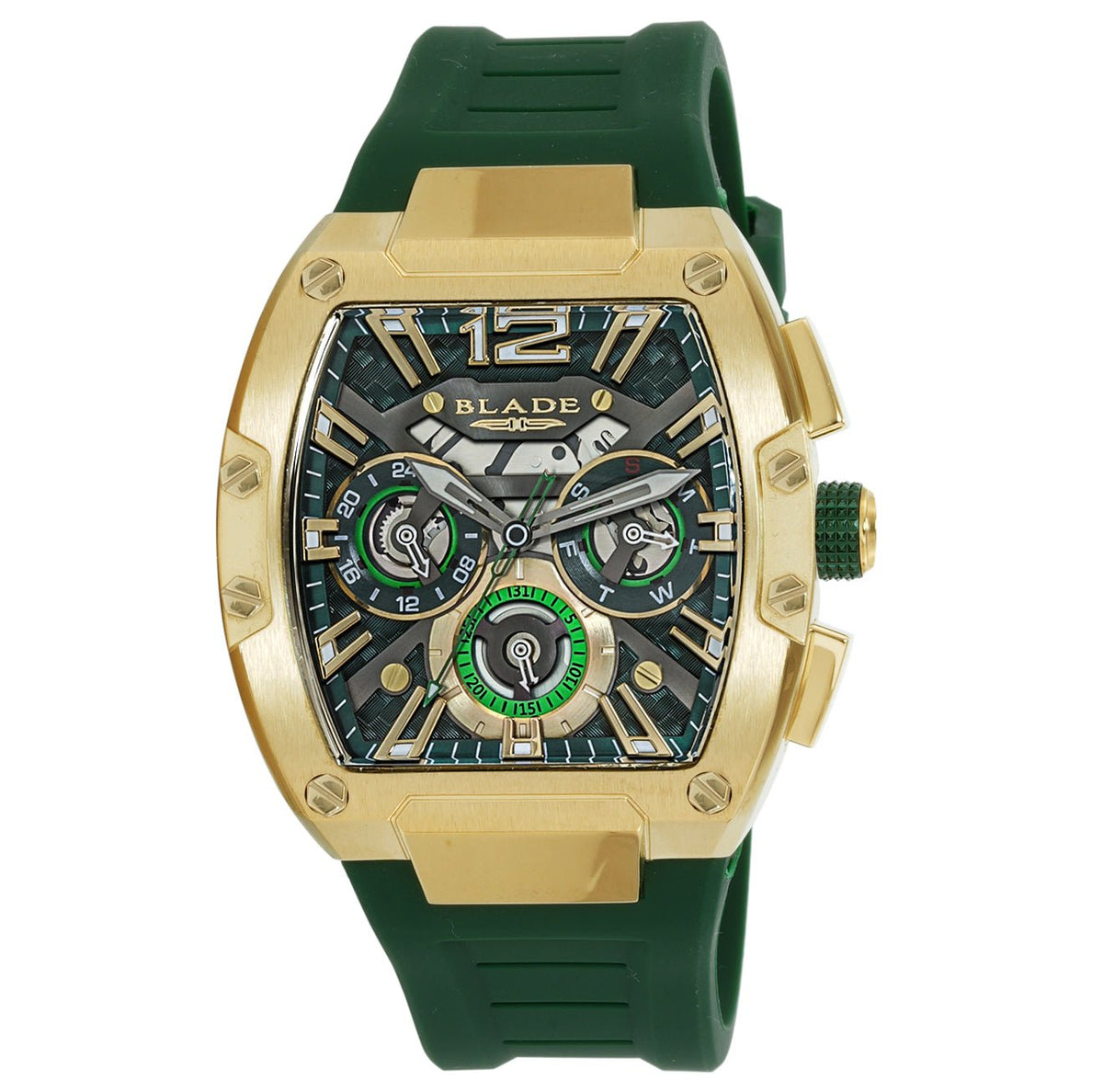 BLADE Magnifique Power 3652G5GEE SS & Silicone Strap Multifunction Men's Watch