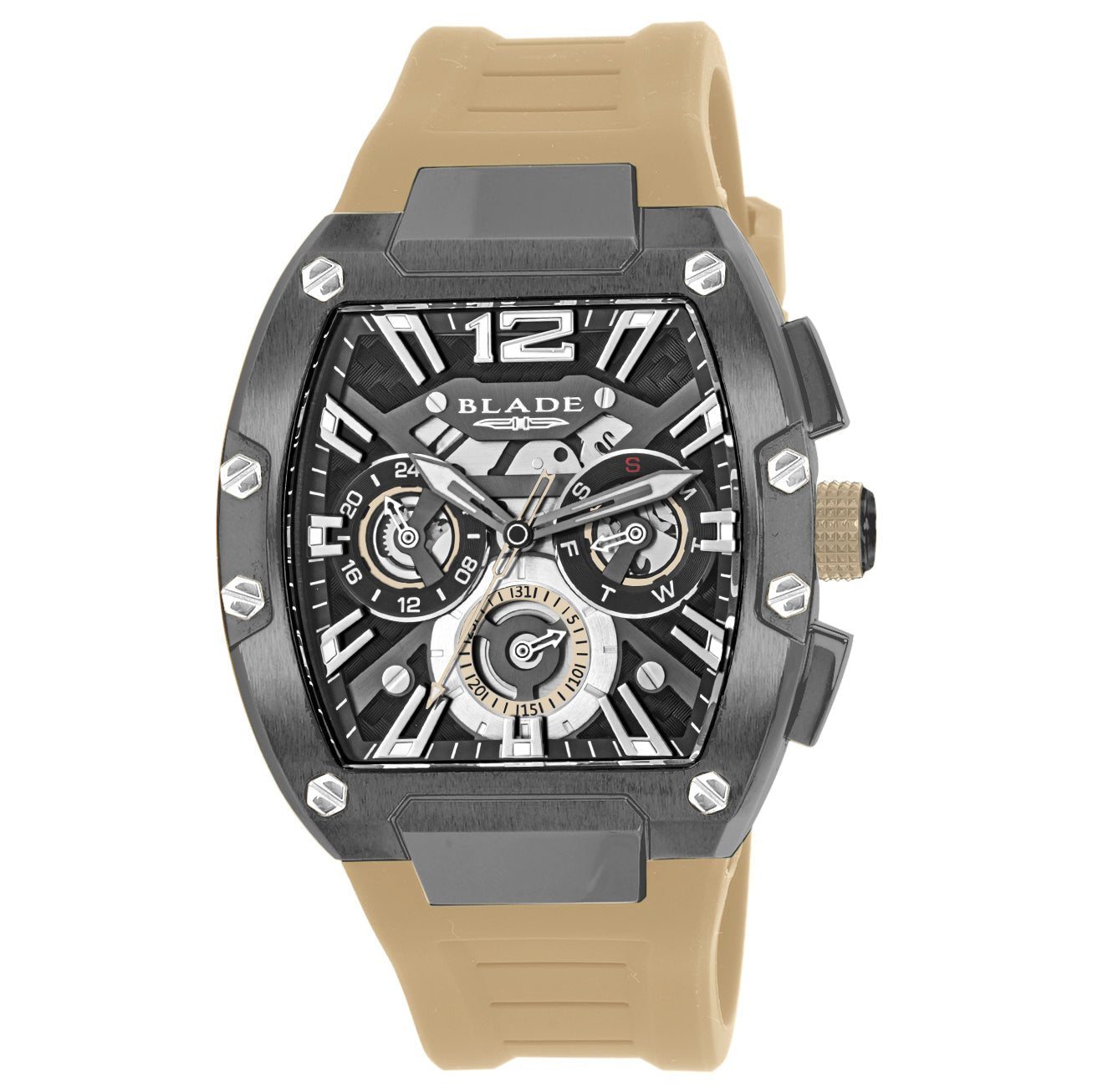 BLADE Magnifique Desert 3652G5AGD SS & Silicone Strap Multifunction Men's Watch