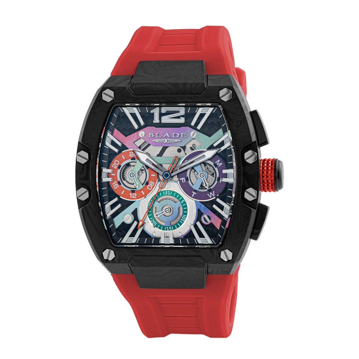 BLADE MAGNIFIQUE AURORA SS CASE & SILICONE STRAP MULTIFUNCTION MEN'S WATCH