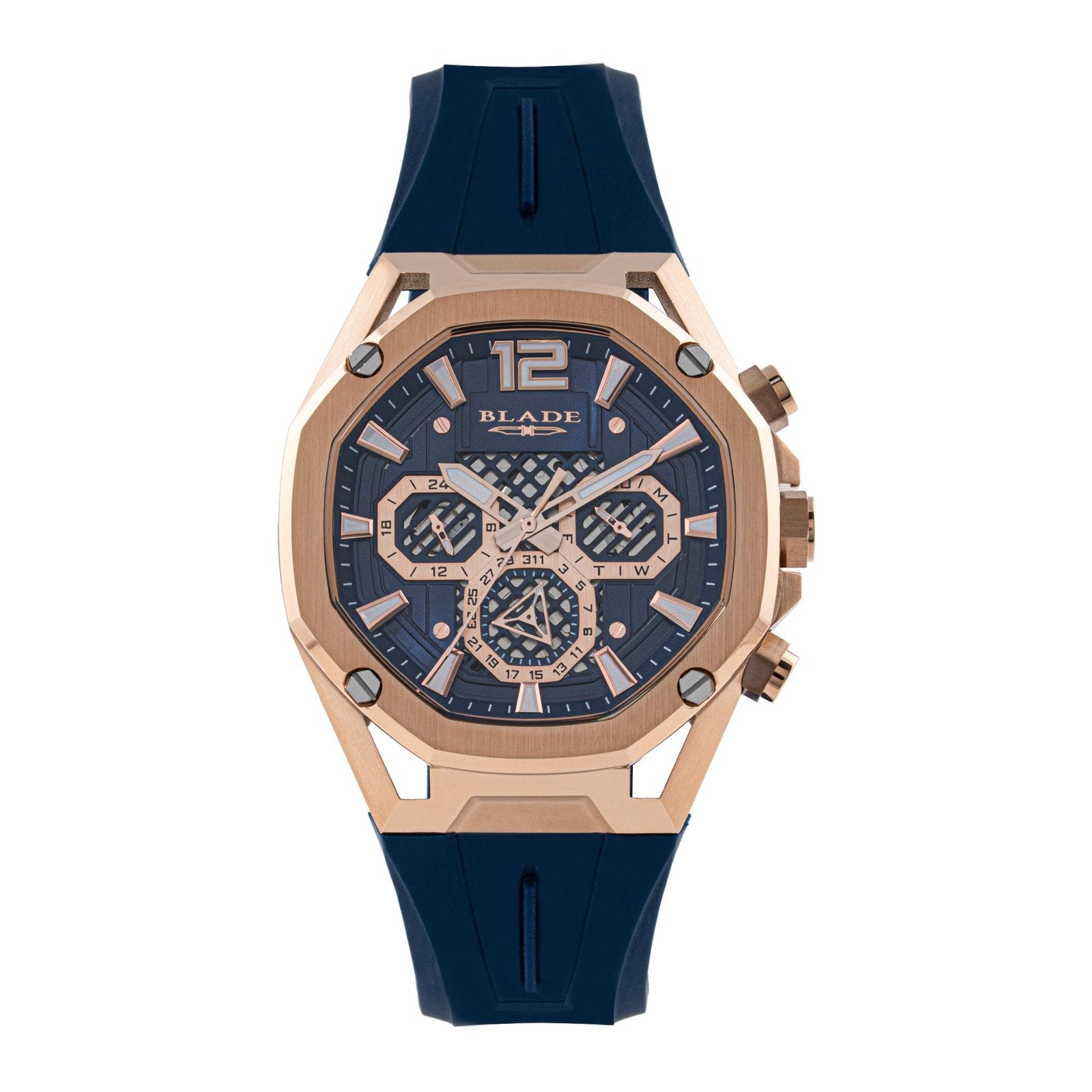 BLADE Ascend Night 3674G5RBB SS & Silicone Strap Multifunction Men's Watch