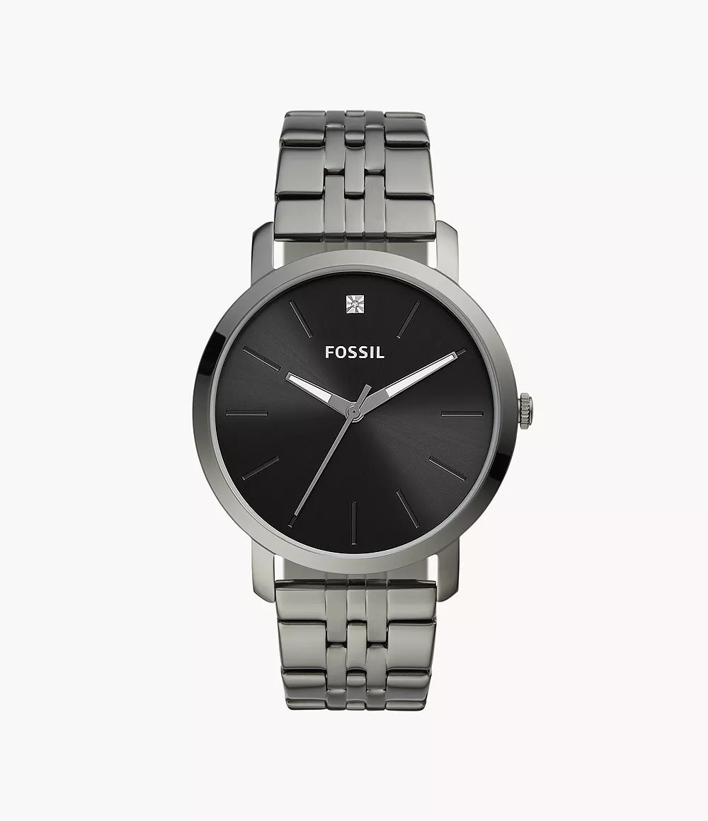 Lux Luther Three-Hand Smoke Stainless Steel Watch