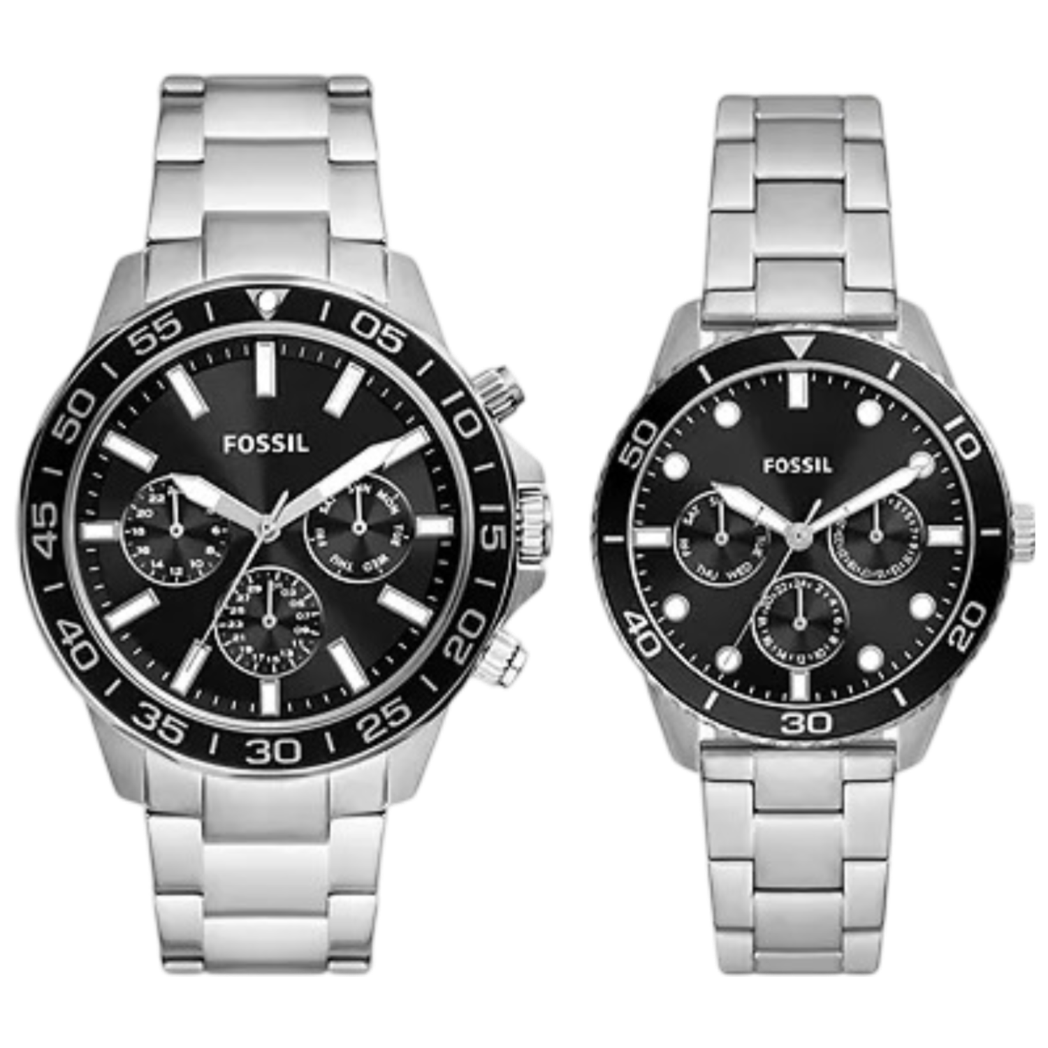 FOSSIL MULTIFUNCTION CHRONO WATCHES COUPLE WATCHES BQ2753SET