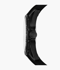 Dalton Three-Hand Black Silicone Watch
