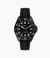 Dalton Three-Hand Black Silicone Watch