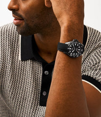 Dalton Three-Hand Black Silicone Watch