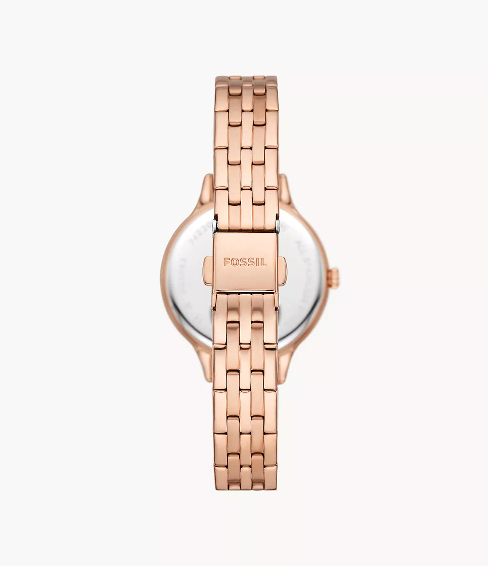 Laney Three-Hand Rose Gold-Tone Stainless Steel Watch