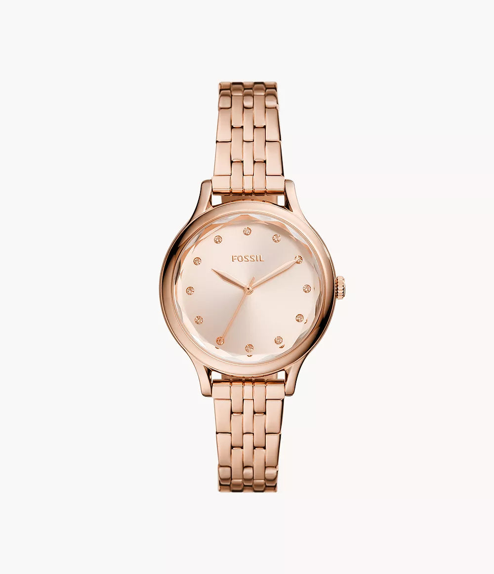 BQ3862 Laney Three-Hand Rose Gold-Tone Stainless Steel Watch