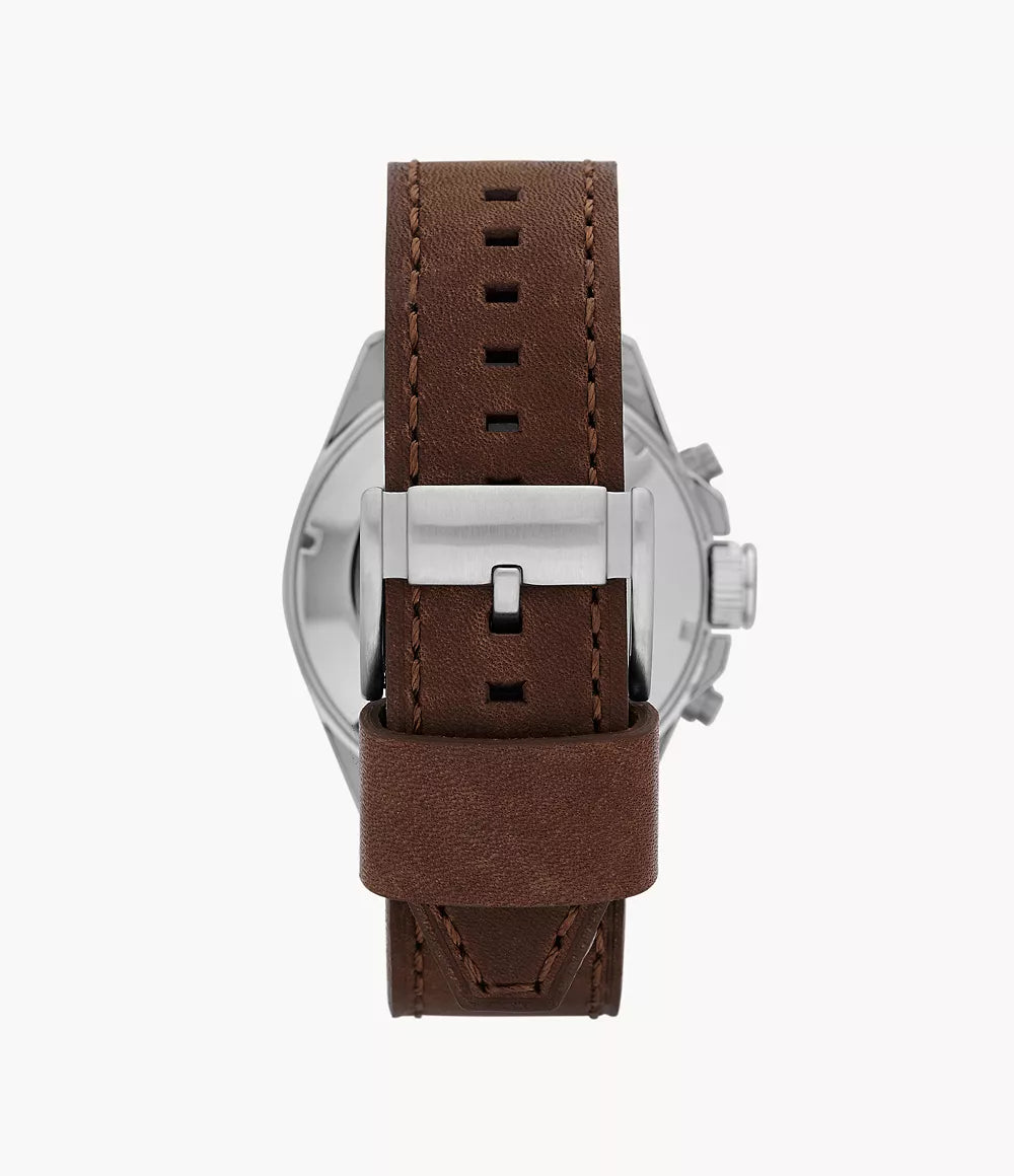Decker Chronograph Brown Leather Watch
