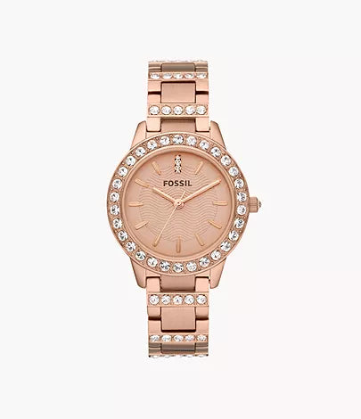 Fossil Jesse Rose Three-Hand Day-Date Gold-Tone Stainless Steel Watch ES3020