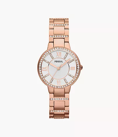 Fossil Virginia Rose-Tone Stainless Steel Watch ES3284