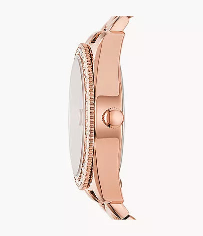 Fossil Scarlette Three-Hand Date Rose-Gold-Tone Stainless Steel Watch ES4318