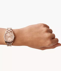 Fossil Scarlette Three-Hand Date Rose-Gold-Tone Stainless Steel Watch ES4318
