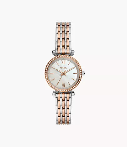 Fossil Carlie Mini Three-Hand Two-Tone Stainless Steel Watch ES4649