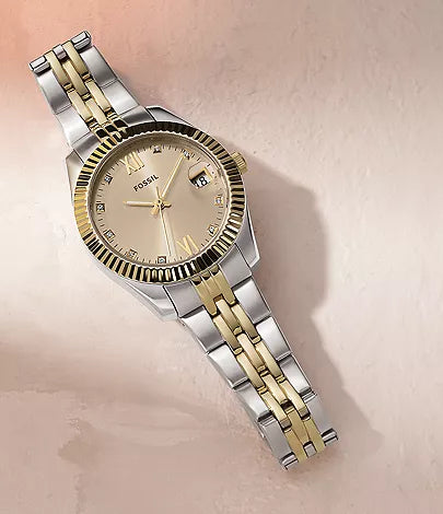 Fossil Scarlette Mini Three-Hand Date Two-Tone Stainless Steel Watch ES4949