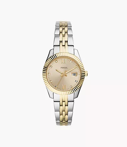 Fossil Scarlette Mini Three-Hand Date Two-Tone Stainless Steel Watch ES4949