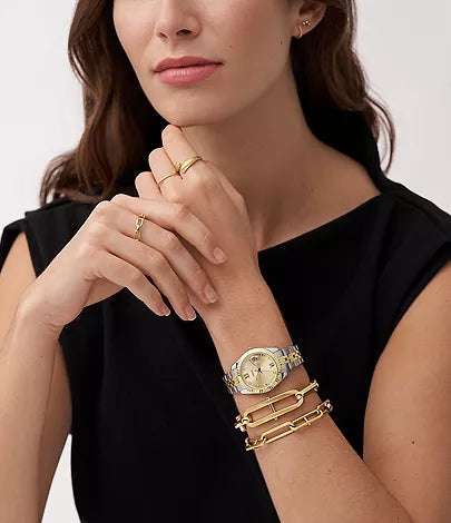 Fossil Scarlette Mini Three-Hand Date Two-Tone Stainless Steel Watch ES4949