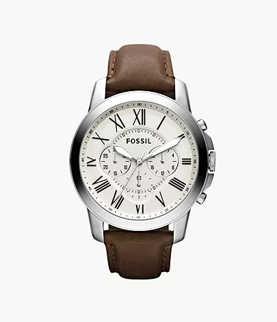 Fossil Grant Chronograph Brown Leather Watch FS4735