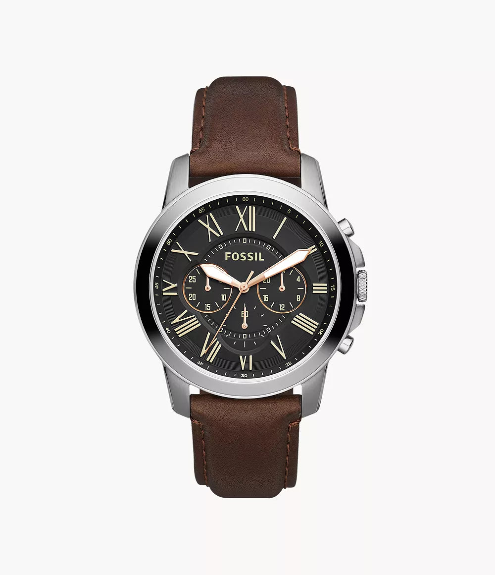 Grant Chronograph Brown Leather Watch