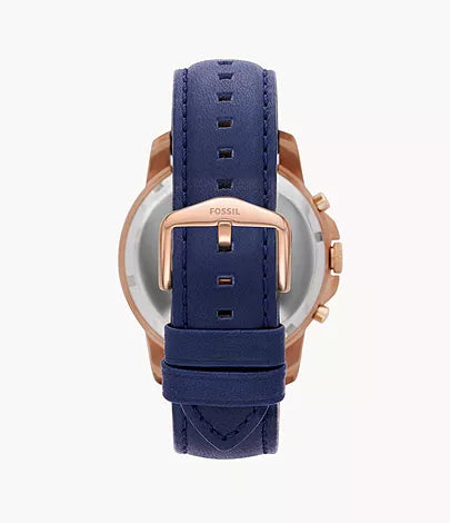 Fossil Grant Chronograph Navy Leather Watch FS4835