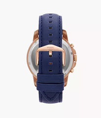 Fossil Grant Chronograph Navy Leather Watch FS4835