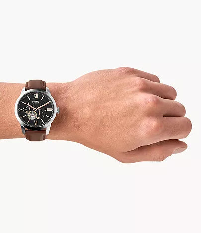 Townsman Automatic Leather Watch Brown ME3061