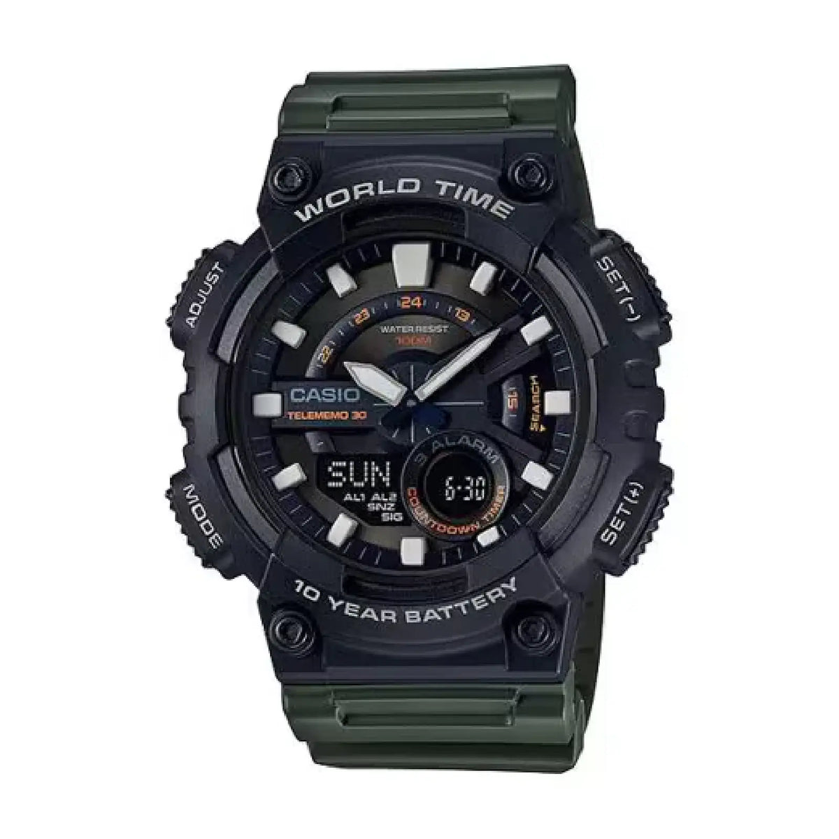 CASIO  Youth Combination ( AEQ-110W-3AVDF ) Analog-Digital Watch - For Men AD223